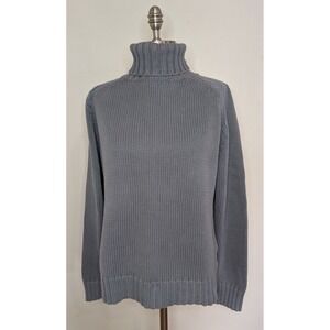 Mario Rinaldi Sz Small 100% Cotton Turtleneck Sweater, Gray Preppy Classic CBK